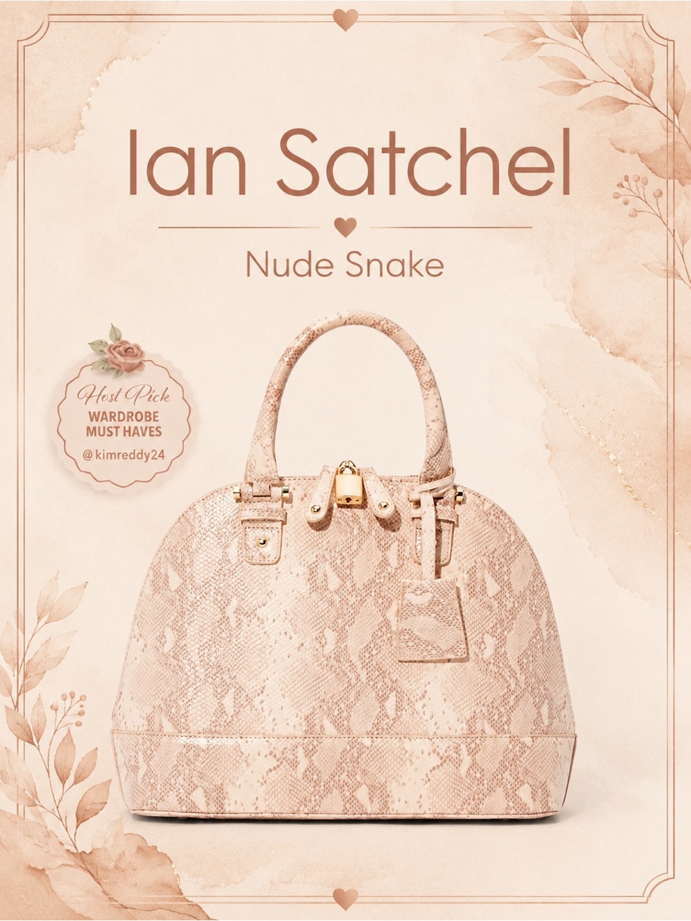 Ian Satchel Nude Snake Pattern